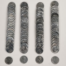 Zinc-Coated Steel Lincoln Set BU Rolls 1943-S (2) [188389]