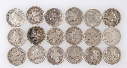 Mercury & Roosevelt Silver Dimes (18) [190183]
