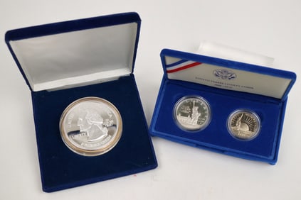 Statue of Liberty & Statehood Quarter Silver Coins [189912]