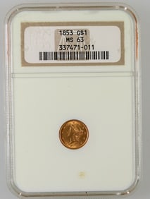 Liberty Head $1 Gold 1853 MS 63 [190042]