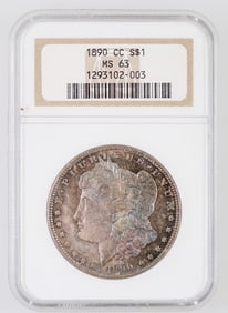 Morgan Dollar: 1890-CC MS 63 [190037]
