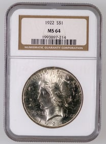 Peace Dollar 1922 MS 64 [190043]