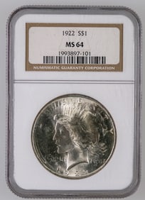 Peace Dollar 1922 MS 64 [190045]