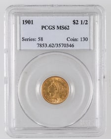 Liberty Head $2 1/2 Gold 1901 MS 62 [190059]