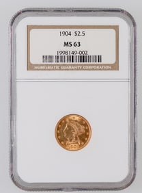 Liberty Head $2 1/2 Gold 1904 MS 63 [190040]