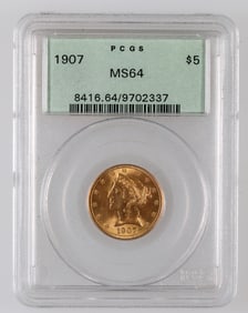 Liberty Head $5 Gold: 1907 MS 64 [190048]