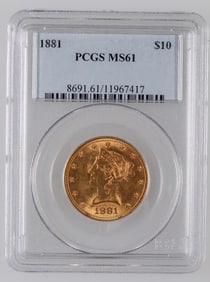 Liberty Head $10 Gold 1881 MS 61 [190053]