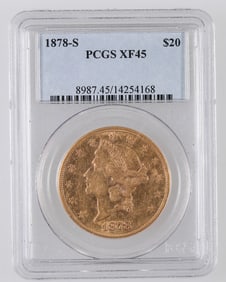 Liberty Head $20 Gold: 1878-S XF 45 [190034]