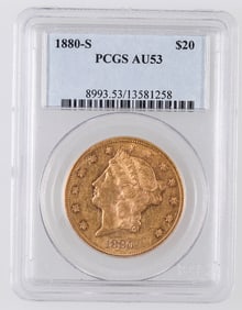 Liberty Head $20 Gold: 1880-S AU 53 [189997]