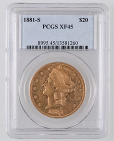 Liberty Head $20 Gold: 1881-S XF 45 [189987]