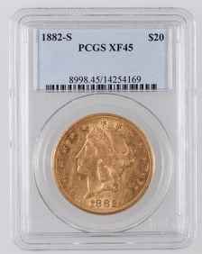 Liberty Head $20 Gold: 1882-S XF 45 [190032]