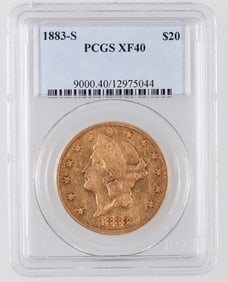 Liberty Head $20 Gold: 1883-S XF 40 [189986]