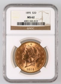 Liberty Head $20 Gold: 1895 MS 62 [189898]