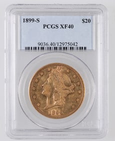 Liberty Head $20 Gold: 1899-S XF 40 [189995]