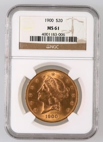 Liberty Head $20 Gold: 1900 MS 61 [189899]