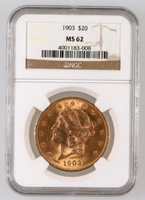 Liberty Head $20 Gold: 1903 MS 62 [189897]
