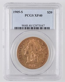 Liberty Head $20 Gold: 1905-S XF 40 [189988]