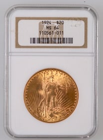 St. Gaudens $20 Gold Piece: 1924 MS 64 [189916]