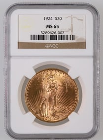 St. Gaudens $20 Gold Piece: 1924 MS 65 [189915]