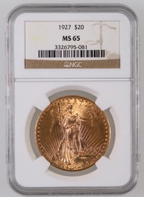 St. Gaudens $20 Gold Piece: 1927 MS 65 [189917]