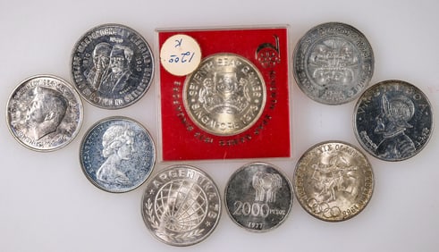 Dollar Size Foreign Silver Coins (9) [190333]