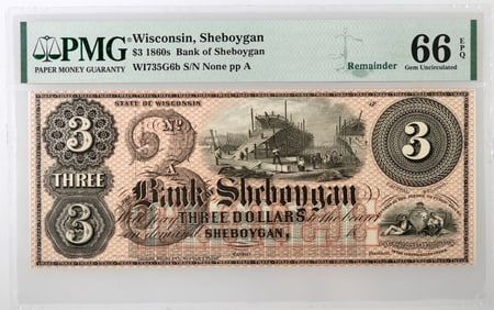 Bank of Sheboygan $3 [188013]