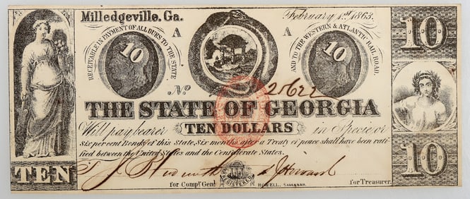 $10 1863 State of Georgia Cr-8 [188363]
