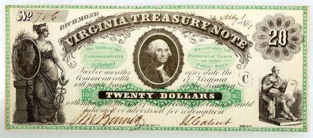 Richmond, VA- Commonwealth of Virginia $50 Aug. 13, 1861 Cr. 2 ,   RARE!! [184462]