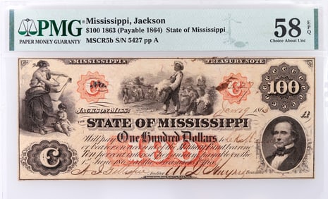 Mississippi Criswell 5b $100 Treasury Note [185146]