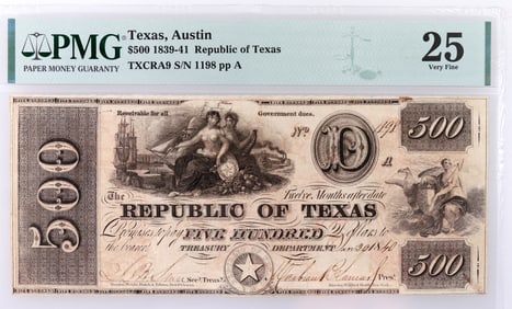 Republic of Texas $500 CR A9 [184660]