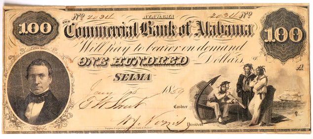 Commercial Bank of Alabama, Haxby 85G16b, $100 [184702]