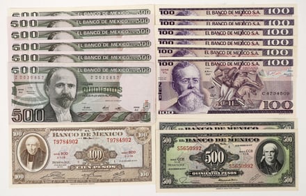 Mexican Currency Group (15 pieces) [190201]