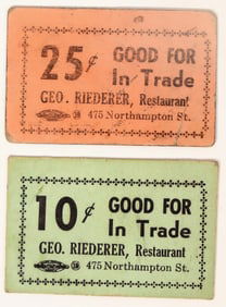 Geo. Riederer Restaurant Token Pair [183168]