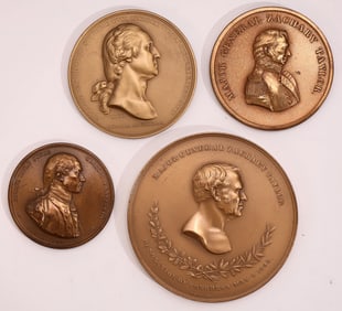 Modern U.S. Large Yellow Bronze Military Themed Medals (4) [155132]