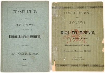 Clay Center Fireman's By Laws, 1887 and 1894 [188444]