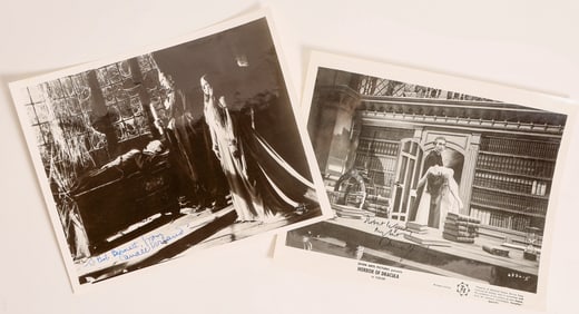 Horror Movie Stars Lee & Borland Autographed Photos [184213]