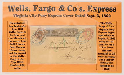 Wells Fargo & Co. Pony Express Cover, 1862 [181995]