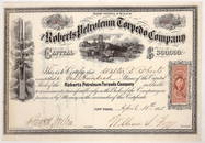 Roberts Petroleum Torpedo Company Stock, 1865, Wow! [191641]