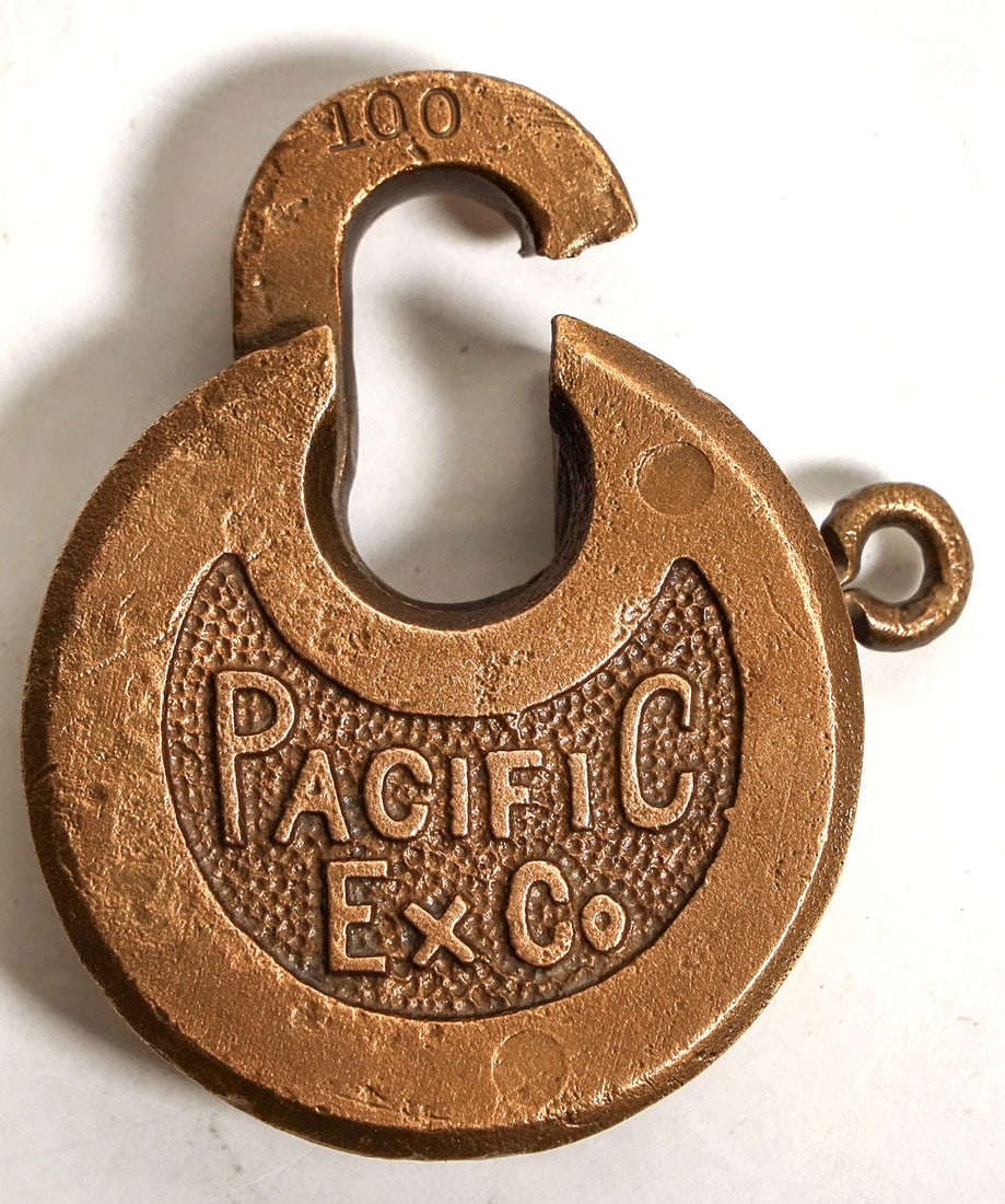 "Pacific Ex Co" Railroad 'Pancake' Lock [191205] (1 of 2)