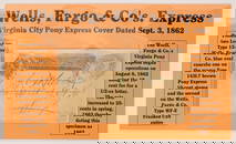 Virginia City Pony Express Cover, Sept. 1862--Samuel Clemens Arrival [181995]
