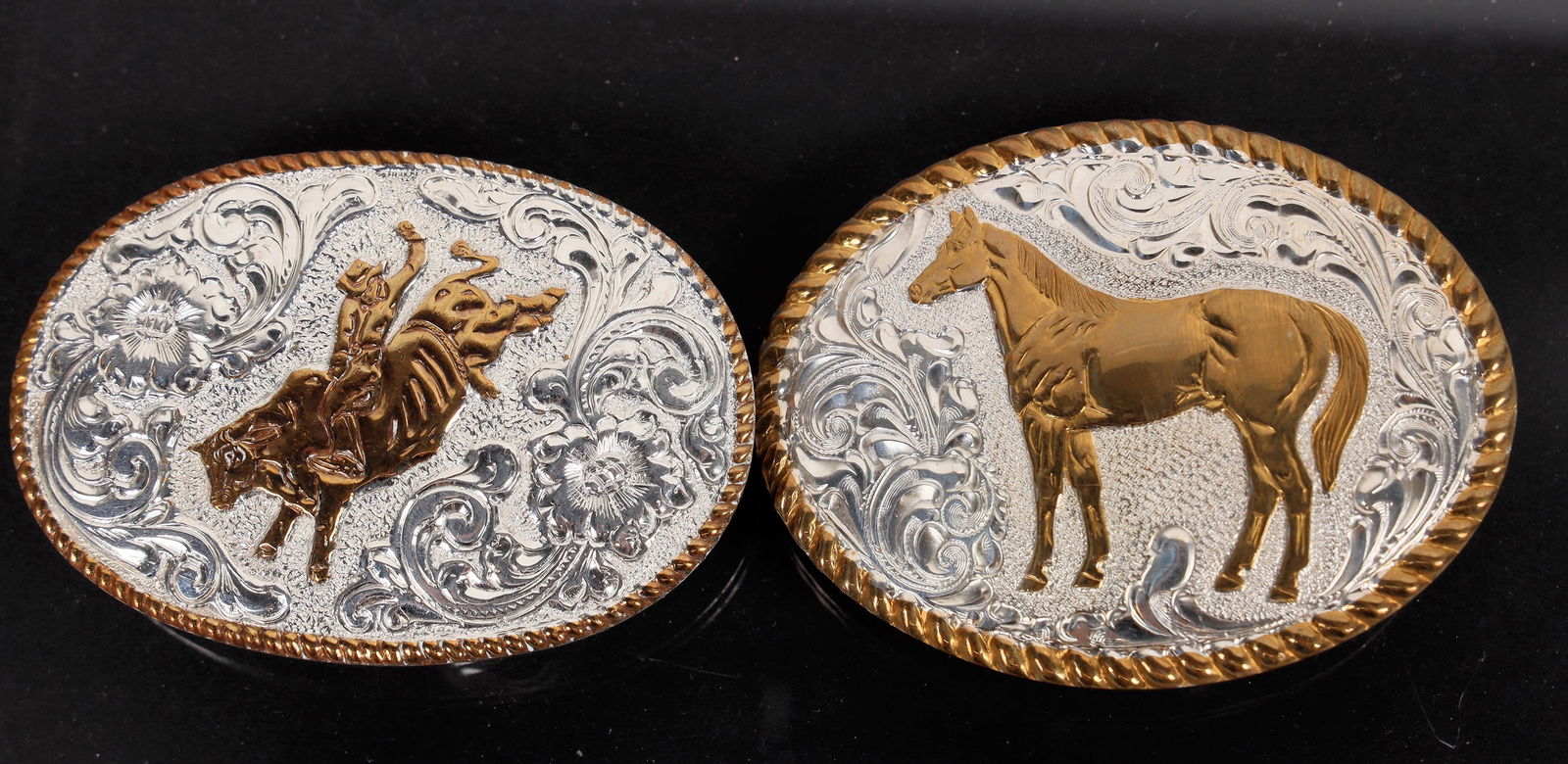 Silver and Gold Western Belt Buckles (2) [192861] (1 of 2)