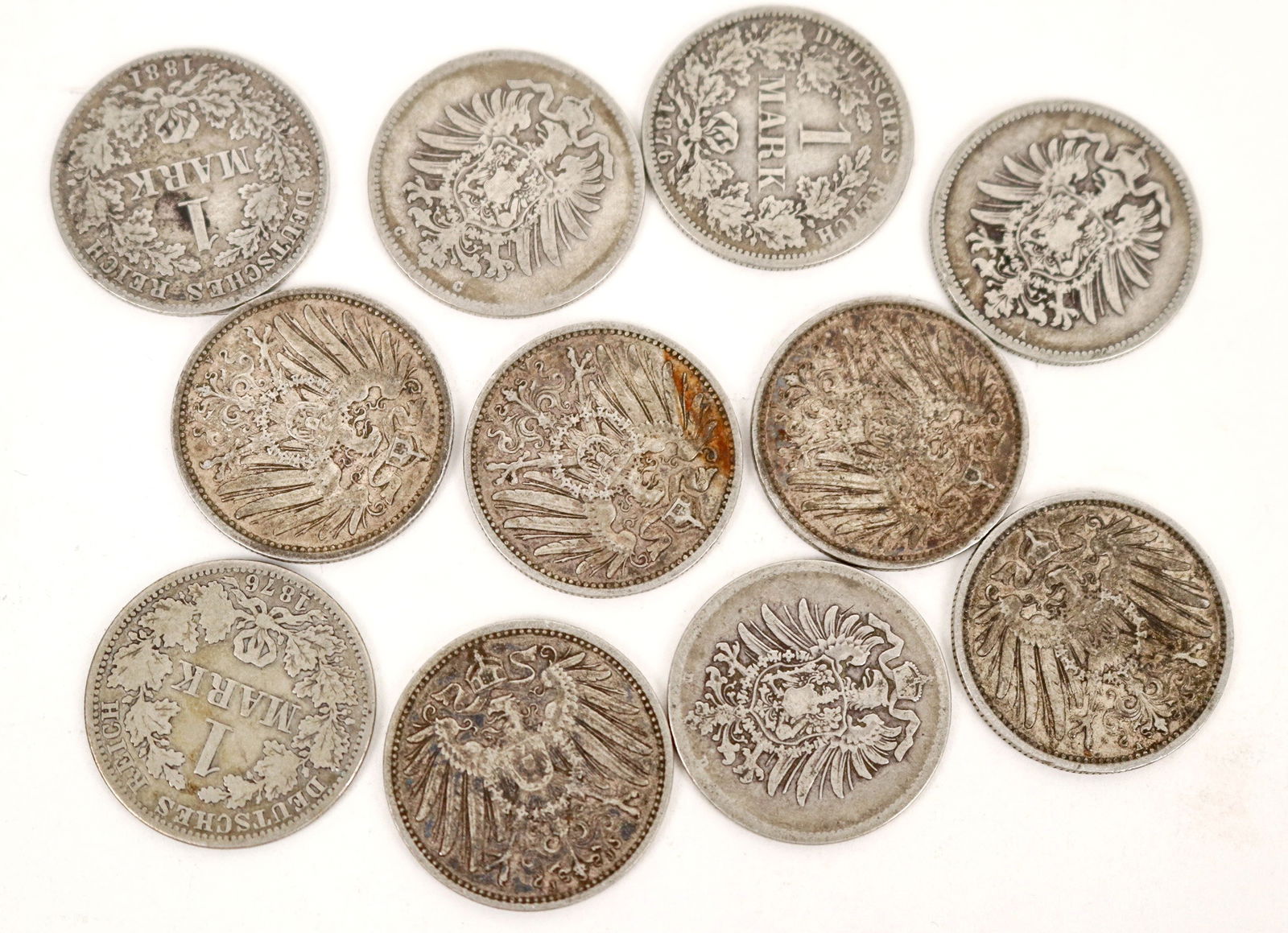 German One Mark Silver Coins (11) [191008] (1 of 1)