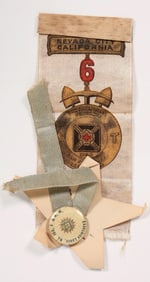 Nevada City Mining Pinback and Ribbon 1904 [192668]