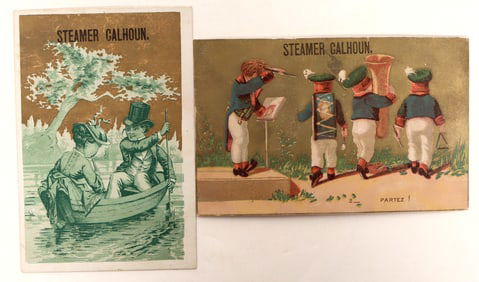Illinois Steamer Calhoun Trade Cards c. 1883  (2) [191737]