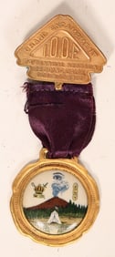 IOOF Breastbadge with Mt. Lassen Erupting, Rare [190770]