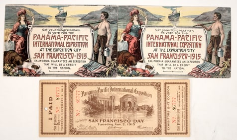 Pan Pacific International Expo Postcards, Ticket, 1915 [193051]