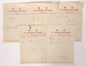 Receipts (4) From 1916 Uyeda Shoe Store [191787]