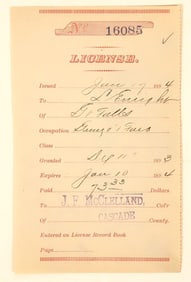 Faro Table Gambling License, 1893 [190925]