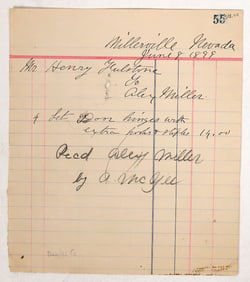 Millerville, NV Billhead, 1899, Rare [191548]