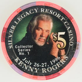 Silver Legacy Kenny Rogers $5 Gaming Chip [192684]
